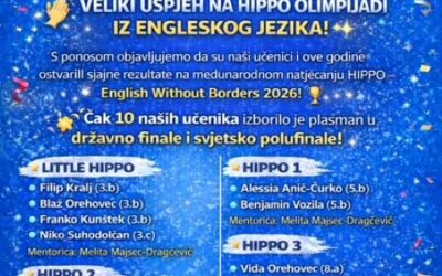 Veliki uspjeh na Hippo olimpijadi iz Engleskog jezika